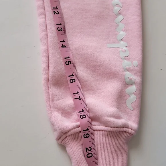 Champion Joggers Sweatpants Graphic Logo Elastic Waist Front Pockets Pink Small - Picture 8 of 16